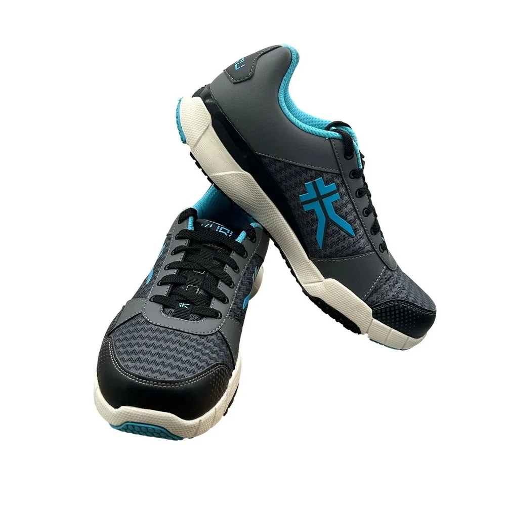 Kuru Quantum Sneakers, Women's 5 Wide, Urban Concrete,Topaz Blue, White, (NIB)